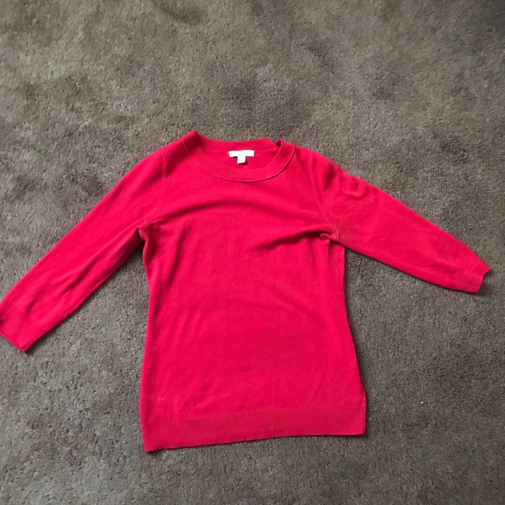 3/4 Sleeve Red Sweater